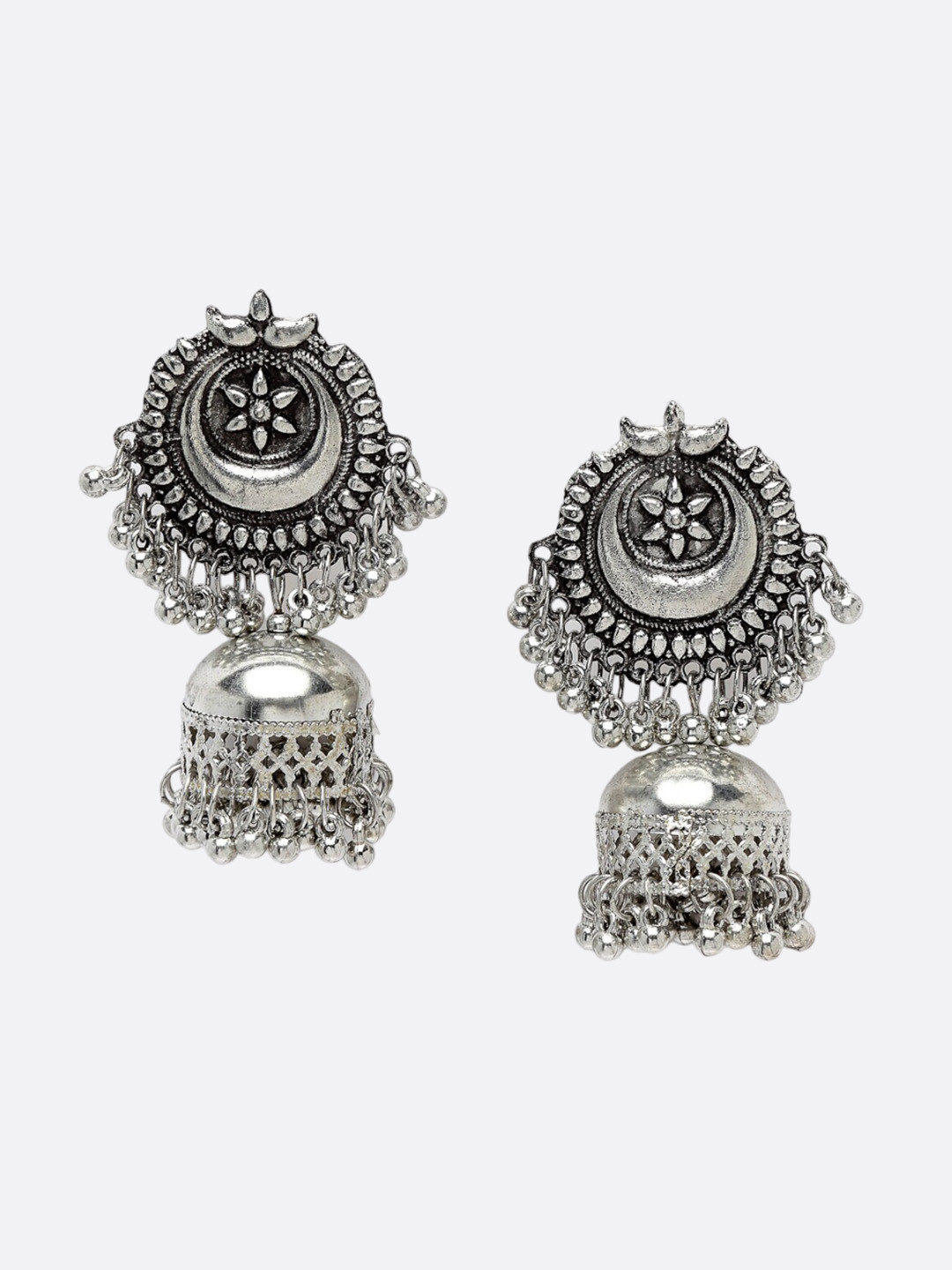 

CHUI MUI Silver-Plated Dome Shaped Jhumkas