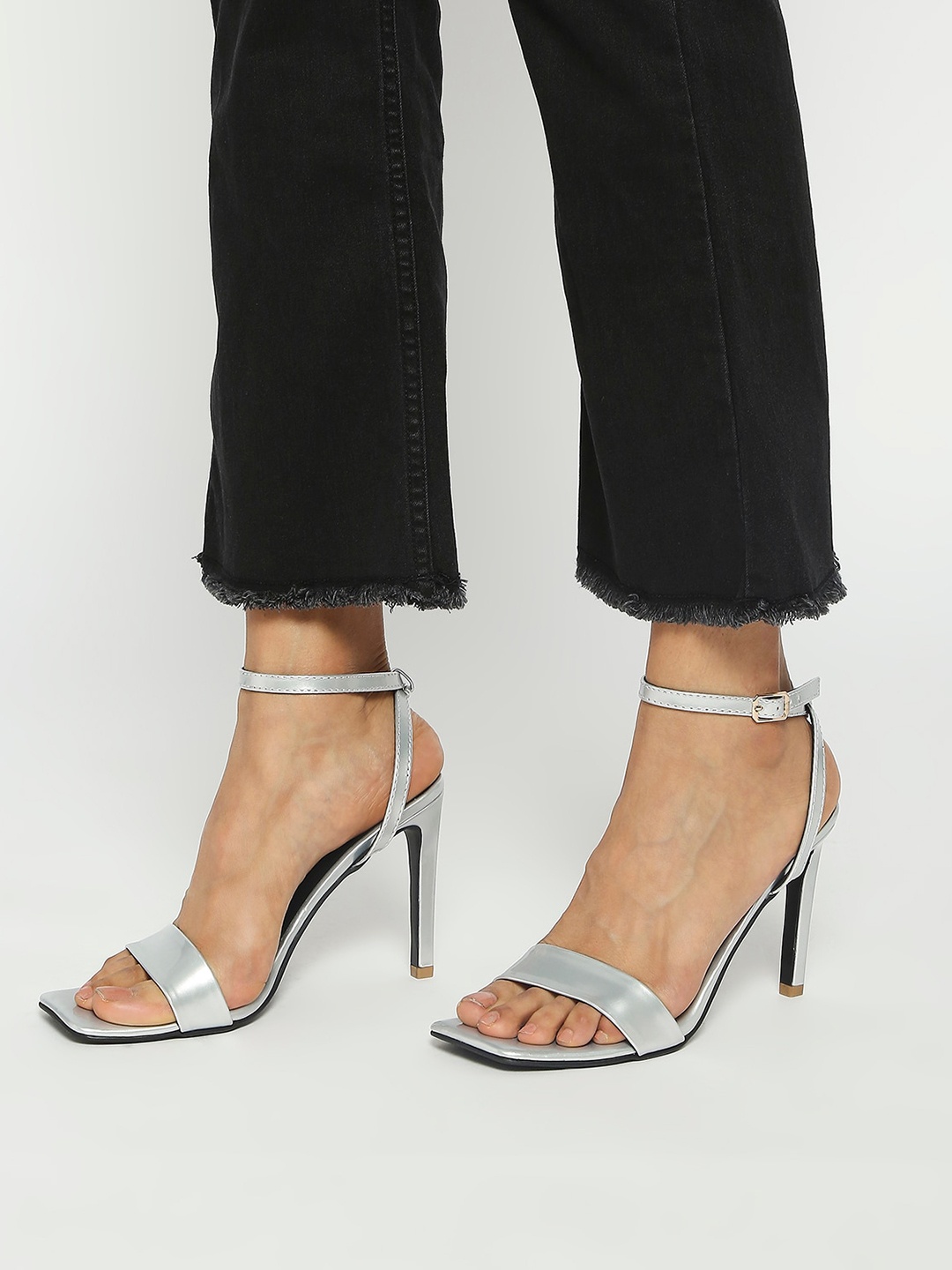 

T.ELEVEN Open toe Stiletto Heels, Silver