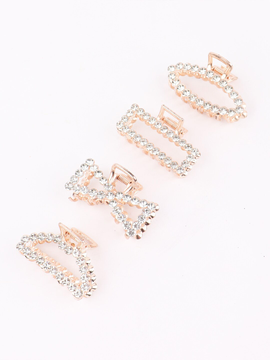 

FIMBUL Women Set of 4 Embellished Detailed Rhinestone Claw Clips, Gold
