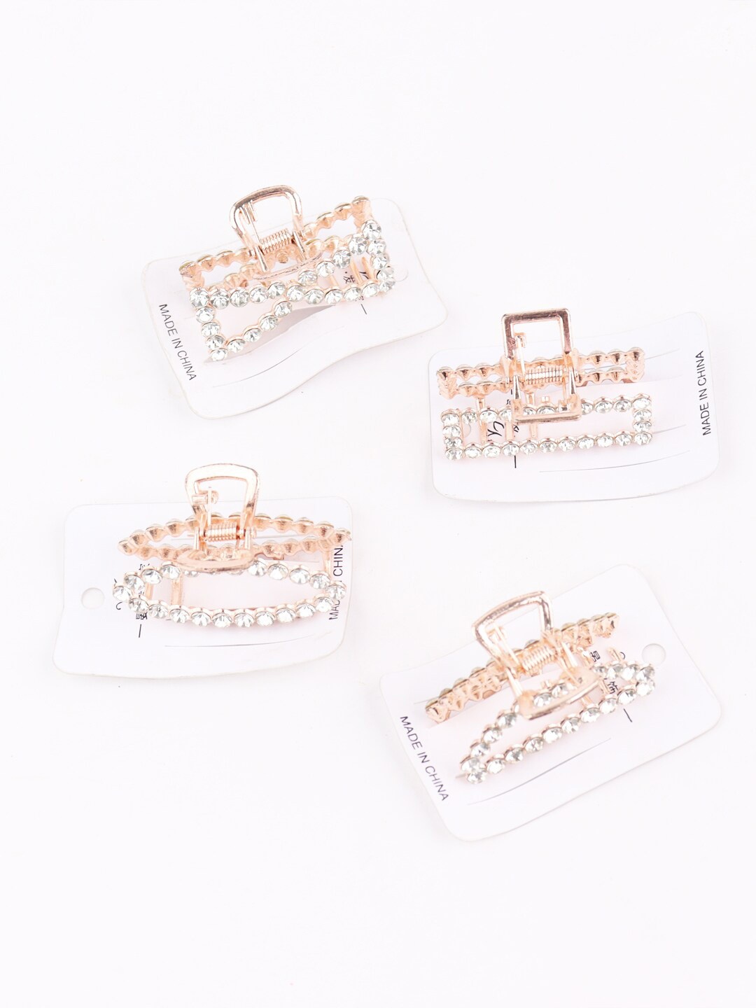 

VAGHBHATT Set of 4 Embellished Claw Clips, Gold