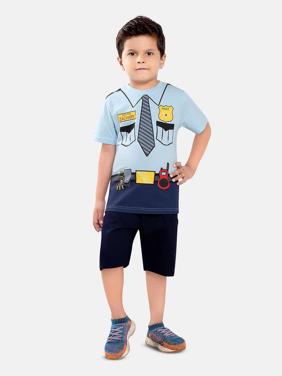 

BAESD Boys Printed Pure Cotton T-shirt with Shorts, Blue
