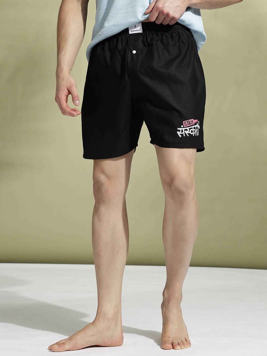 

BAWERIN Printed Ultra-Light Pure Cotton Boxer 130, Black