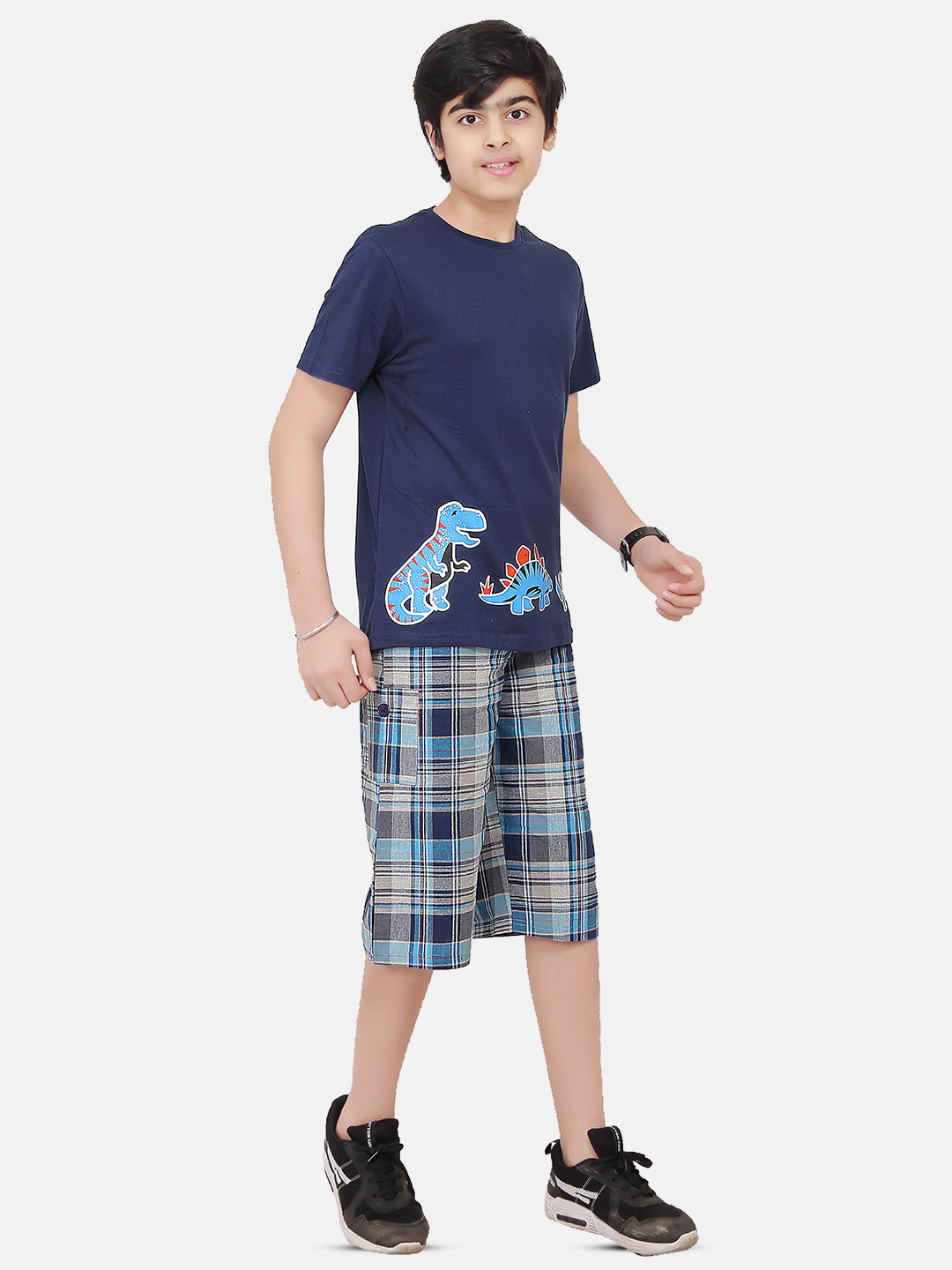 

BAESD Boys Printed Pure Cotton T-shirt with Capris, Blue