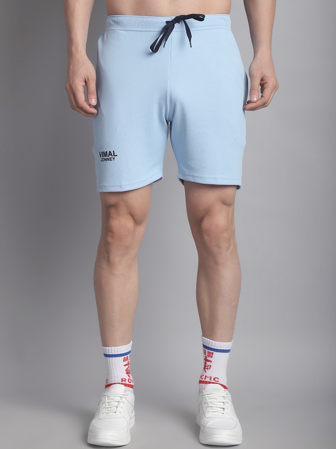 

MACK JONNEY Men Mid-Rise Sports Shorts, Blue