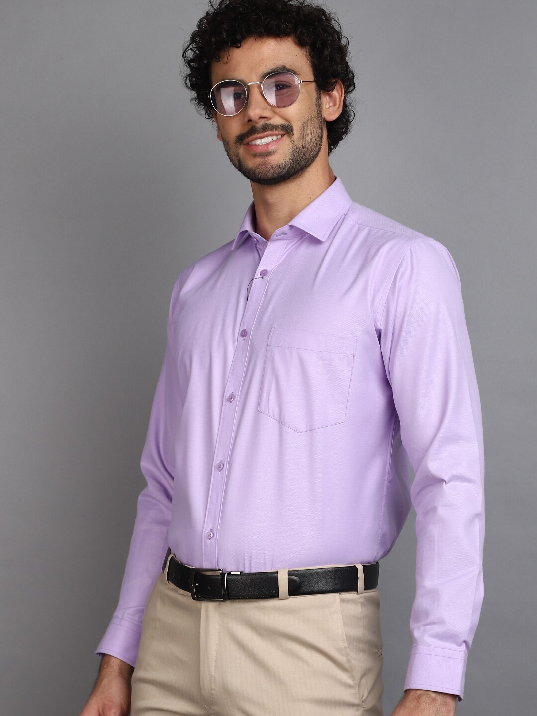 

V-Mart Opaque Cotton Formal Shirt, Purple