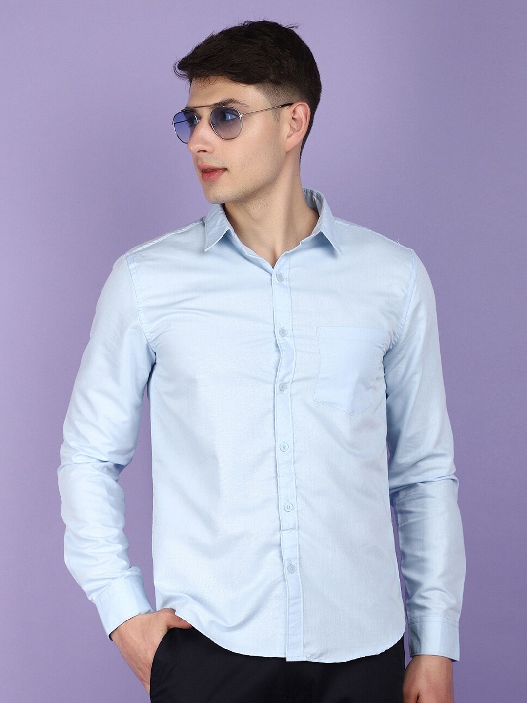 

V-Mart Slim Fit Opaque Casual Shirt, Blue