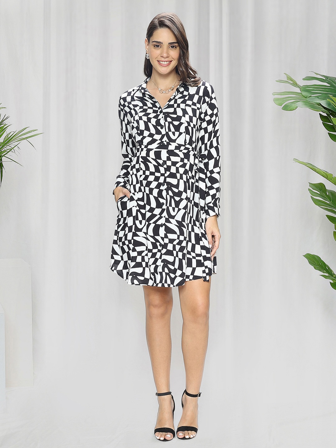 

MomToBe Abstract Print Maternity A-Line Dress, Off white