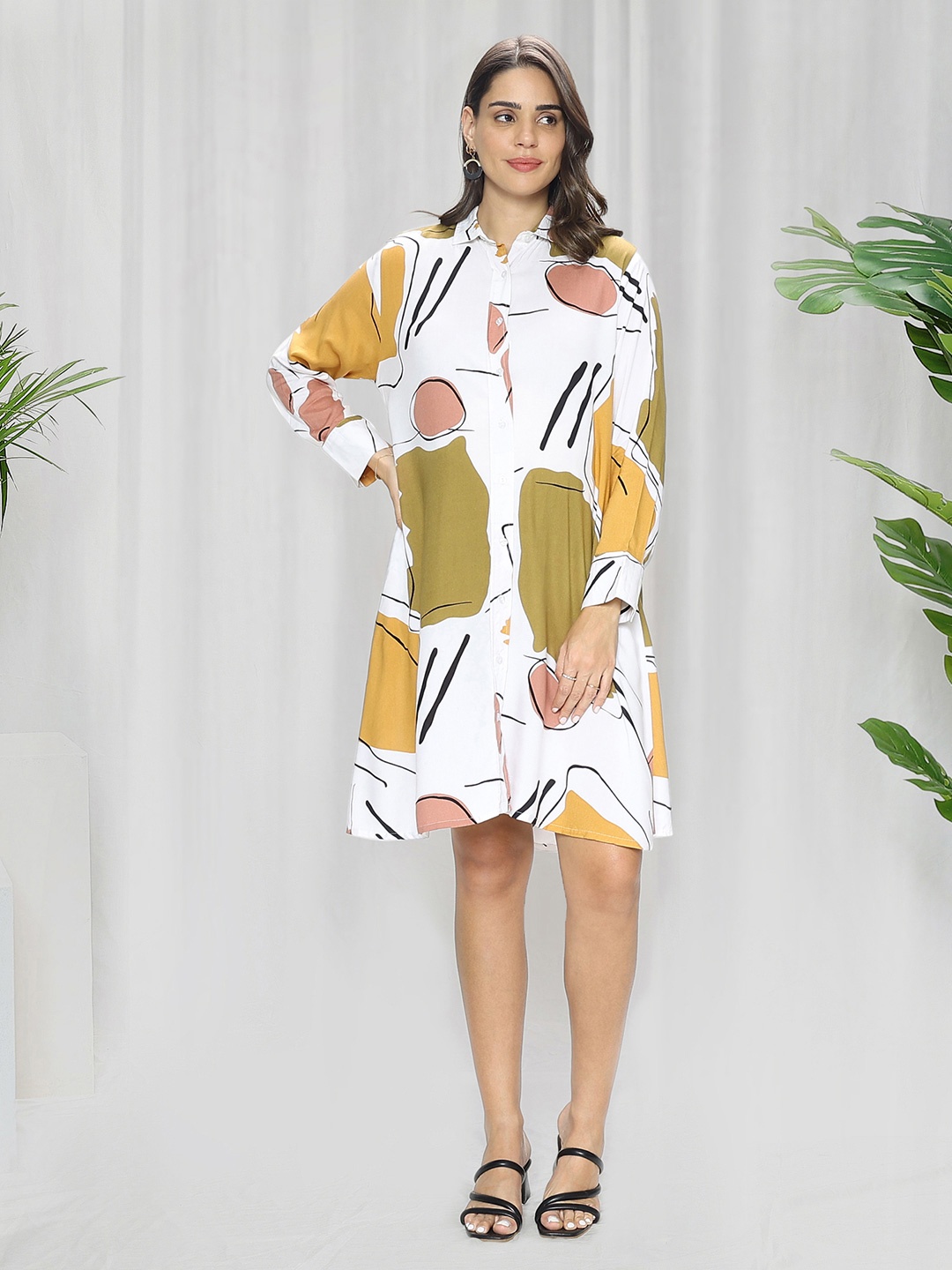 

MomToBe Abstract Print Maternity A-Line Dress, Off white