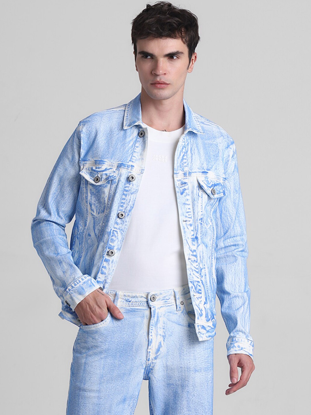 

Jack & Jones Washed Denim Jacket, White