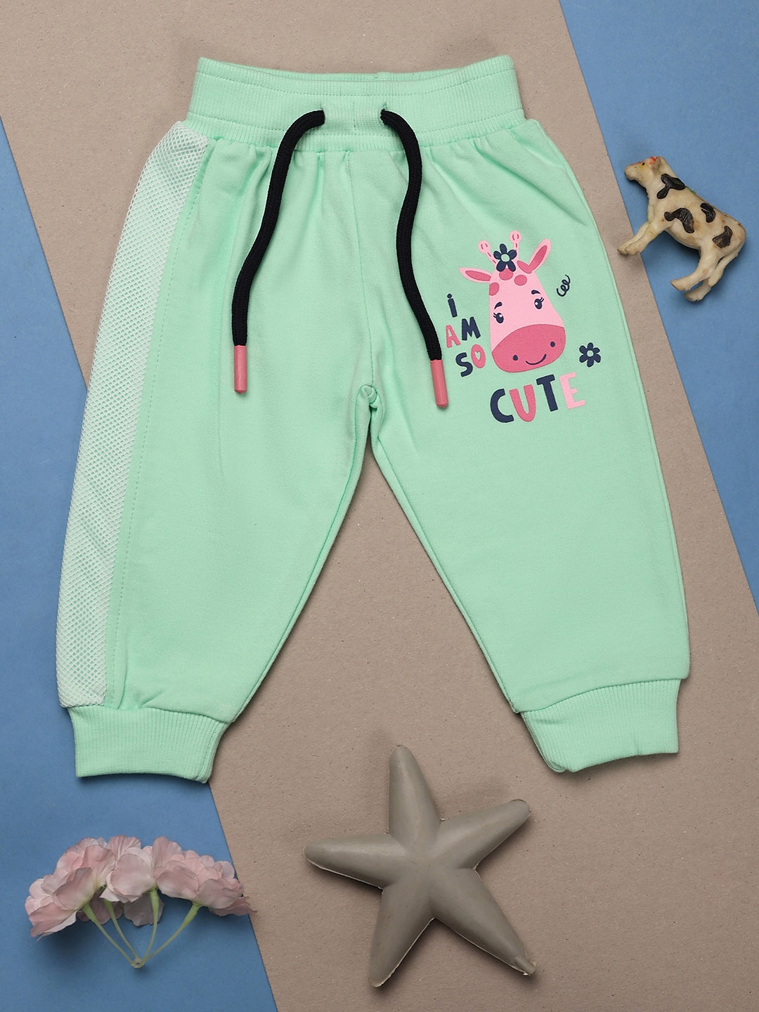

V-Mart Infants Printed Cotton Joggers, Green