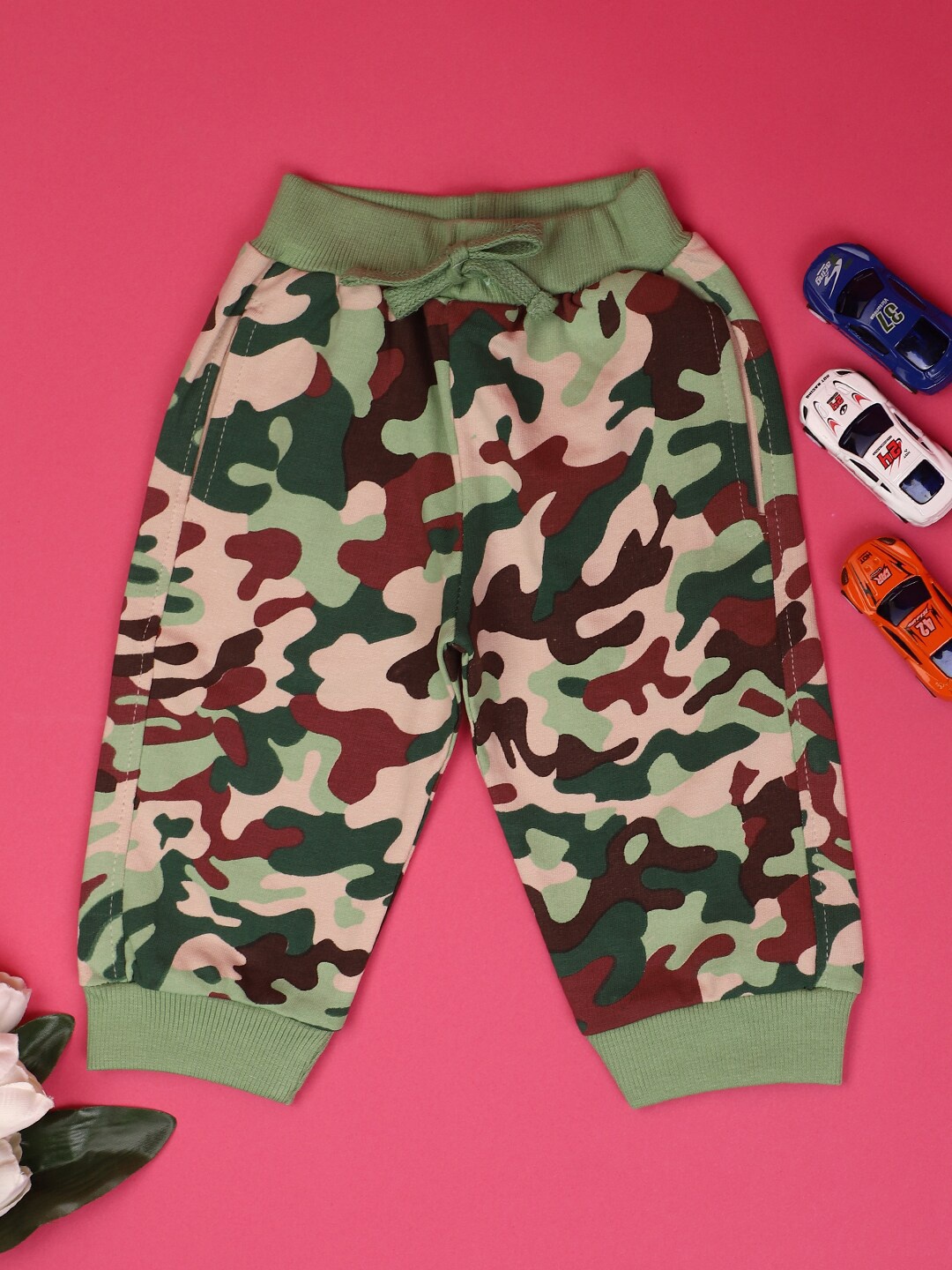 

V-Mart Infants Printed Cotton Joggers, Green