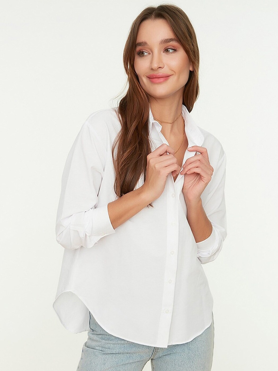 

Fab Star Classic Boxy Opaque Pure Cotton Casual Shirt, White