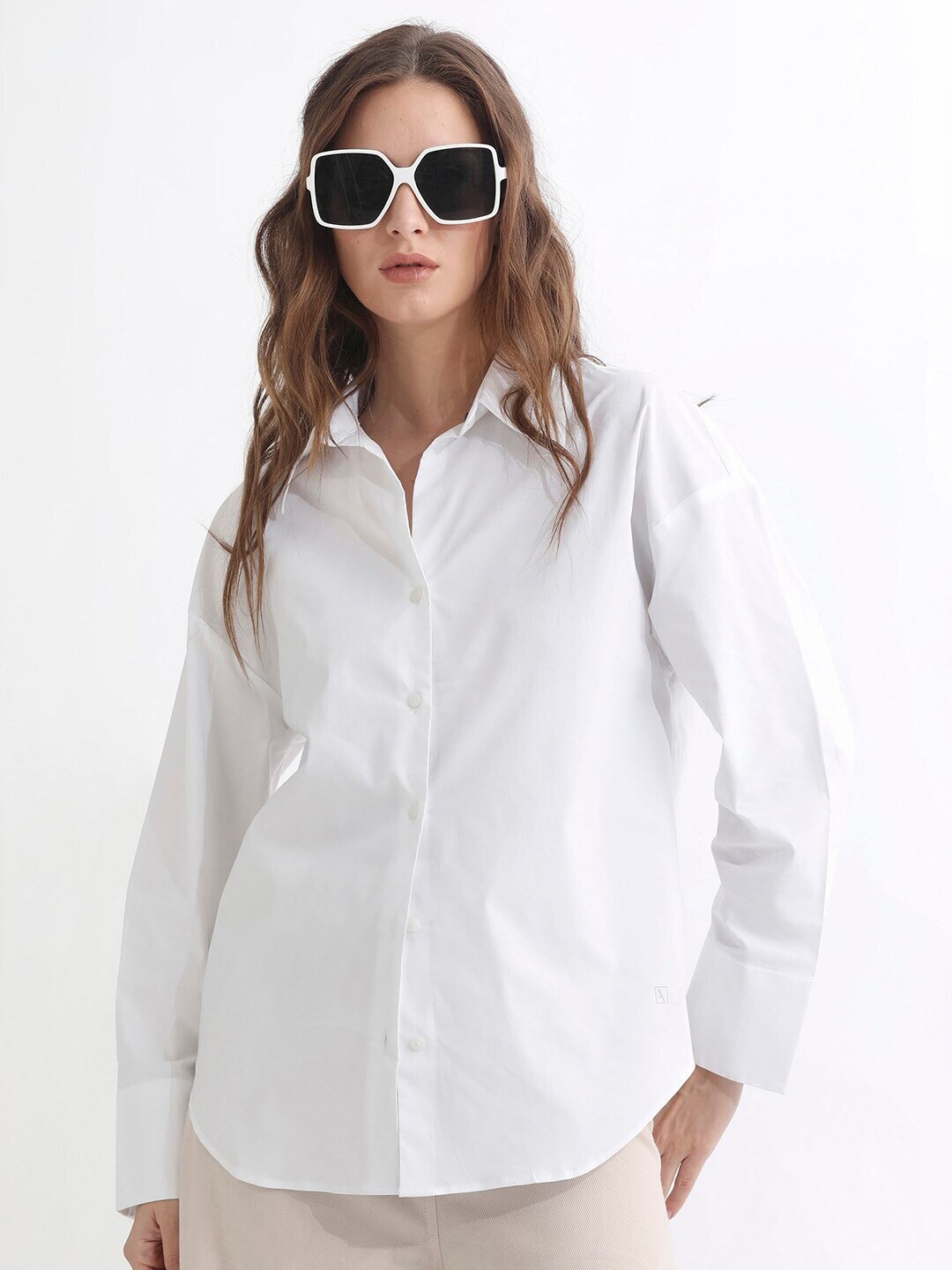 

Fab Star Classic Boxy Opaque Pure Cotton Casual Shirt, White