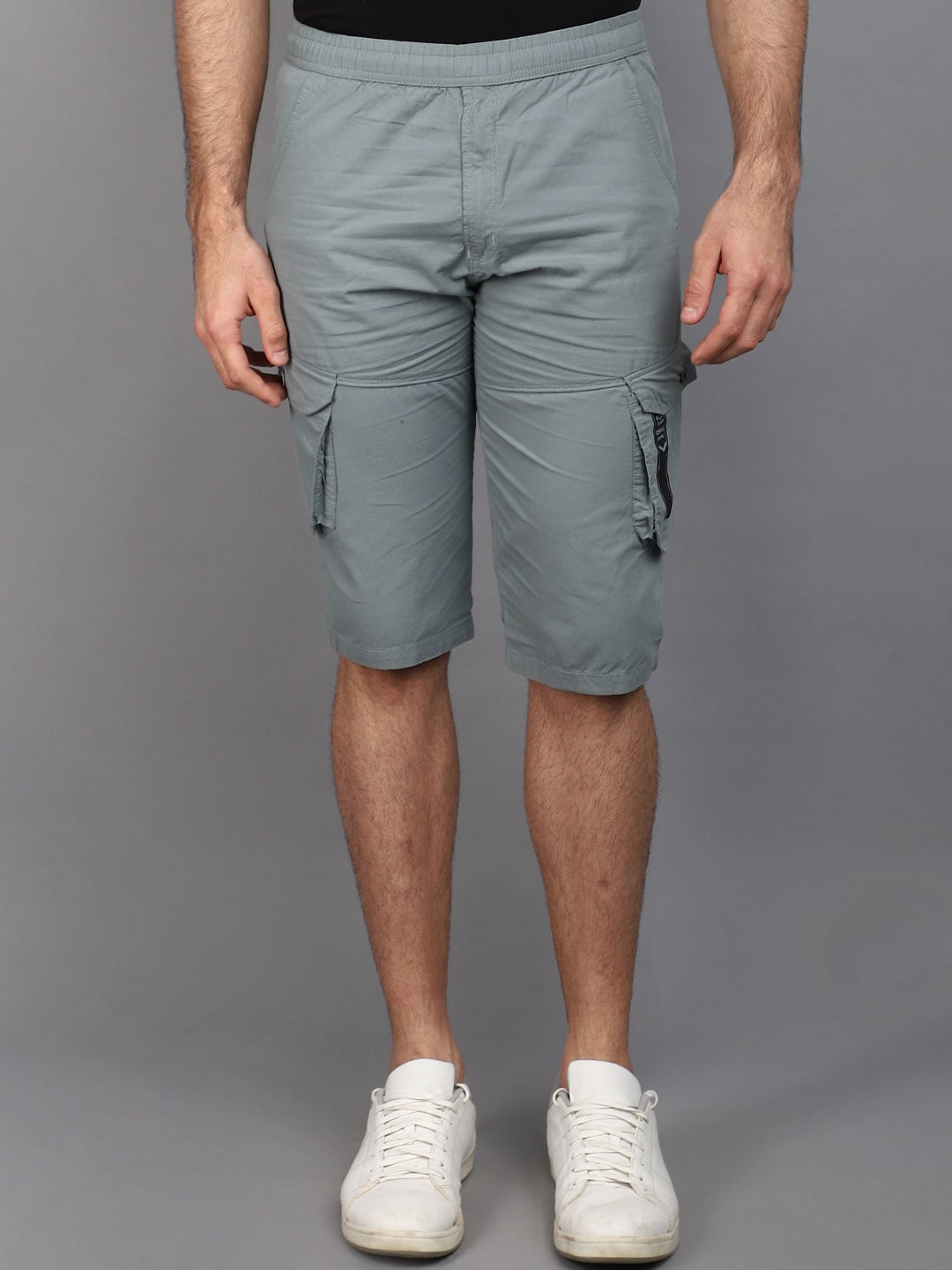 

V-Mart Men Cotton Cargo Shorts, Grey