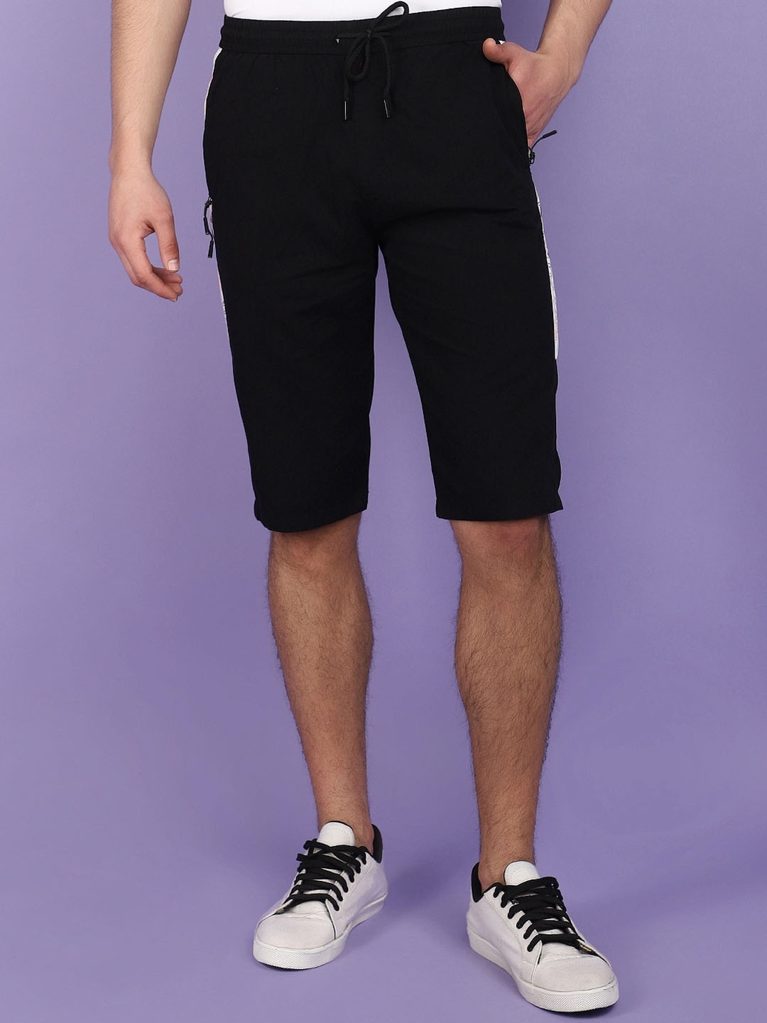 

V-Mart Men Mid-Rise Cotton Regular Shorts, Black