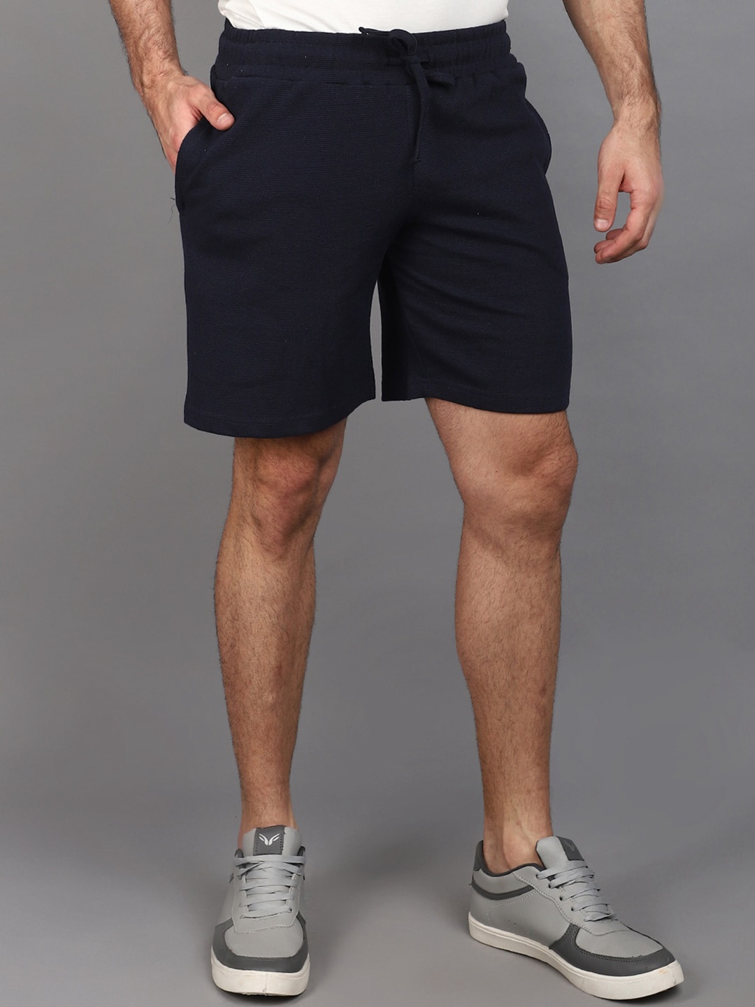 

V-Mart Men Mid Rise Cotton Shorts, Blue