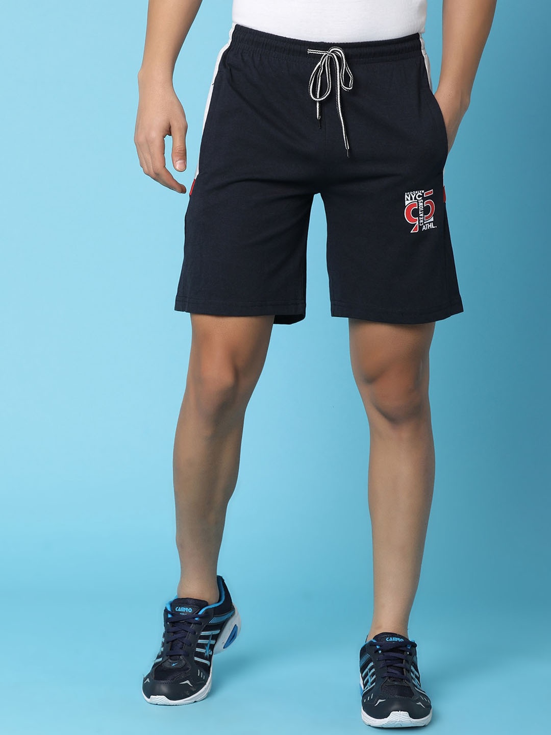 

V-Mart Men Mid Rise Shorts, Blue