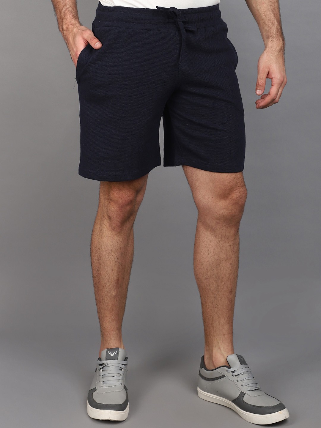 

V-Mart Men Mid-Rise Cotton Regular Shorts, Navy blue