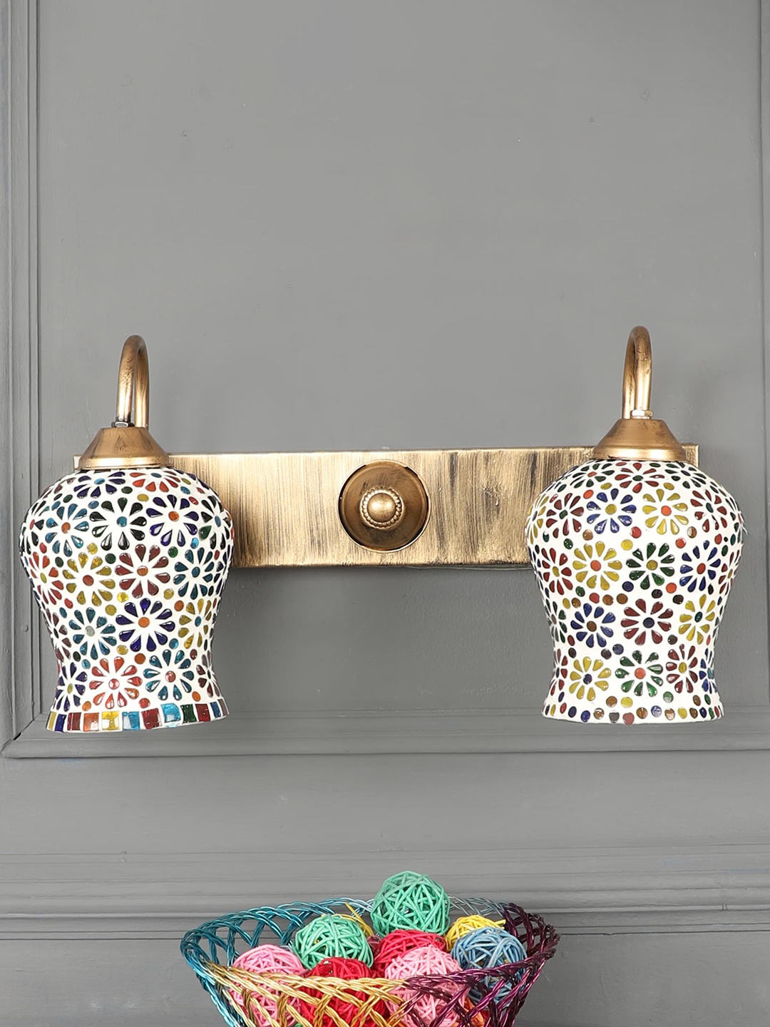 

decorativeray Beige Bell Shaped Wall Lamp, White
