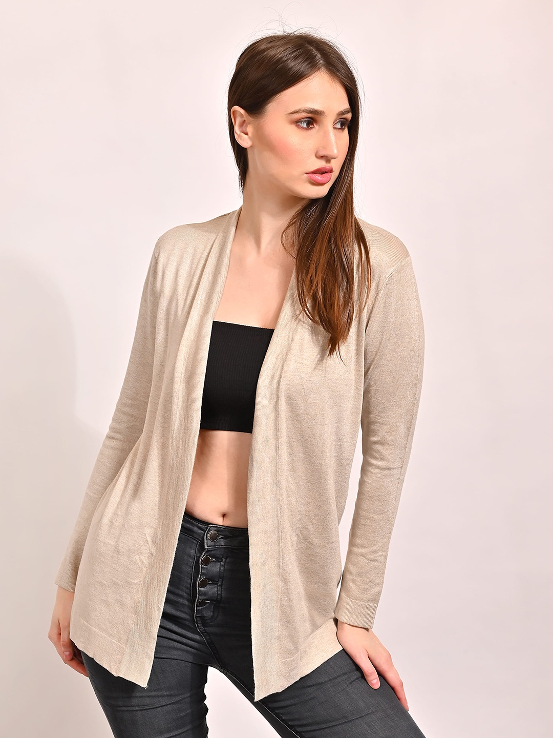 

NoBarr Open Front Shrug, Beige