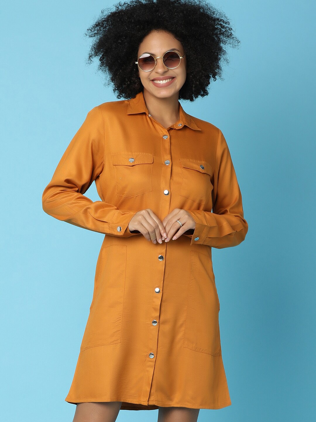 

V-Mart Shirt Dress, Gold