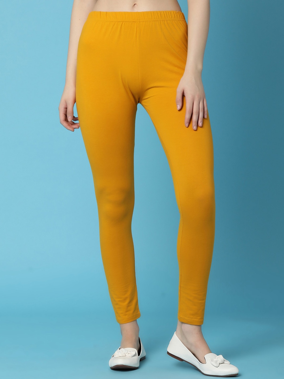 

V-Mart Ankle Length Leggings, Mustard