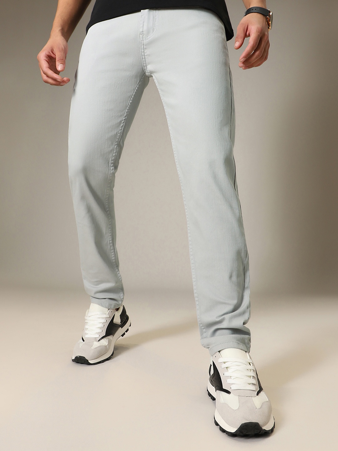 

Banana Club Men Jean Slim Fit Mid-Rise Clean Look Cotton Jeans, Grey