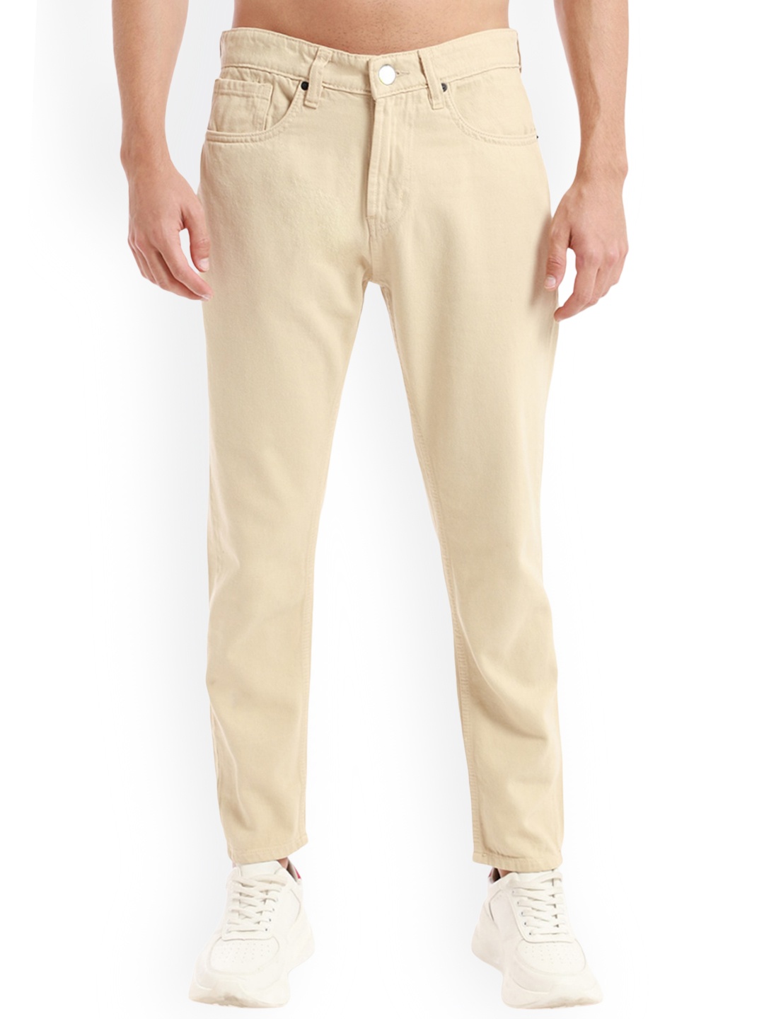 

Banana Club Men Mid-Rise Cotton Jeans, Cream