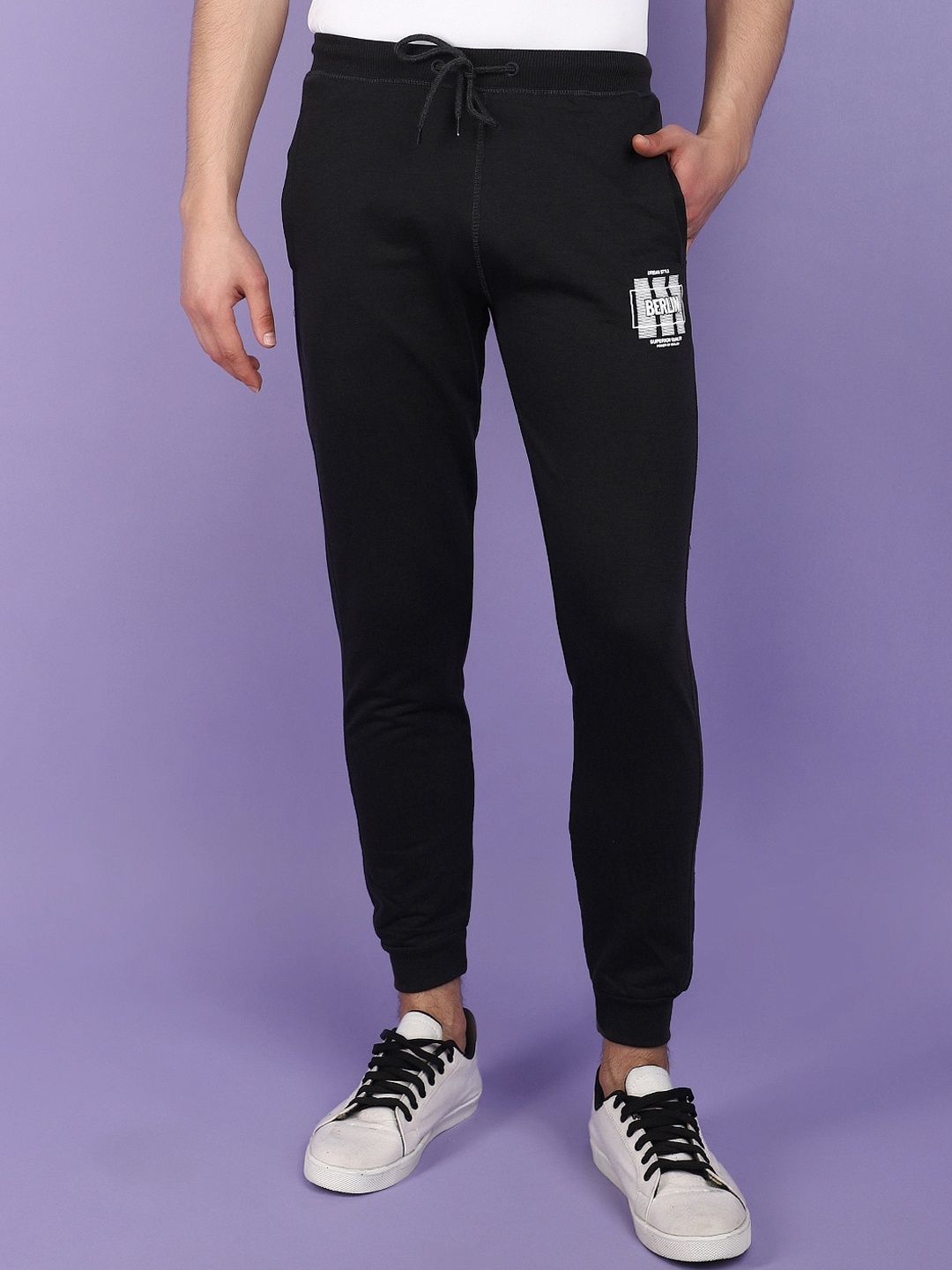 

V-Mart Men Mid Rise Cotton Sports Jogger, Charcoal