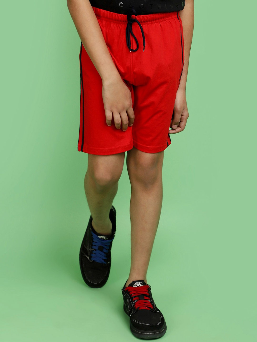 

V-Mart Boys Mid-Rise Cotton Shorts, Red