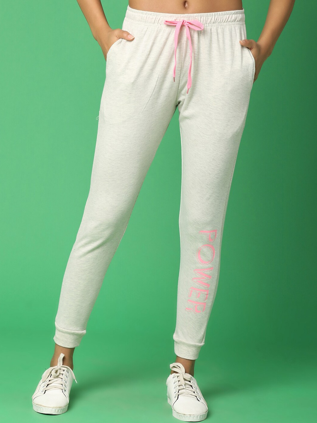 

V-Mart Women Printed Mid Rise Joggers, Grey