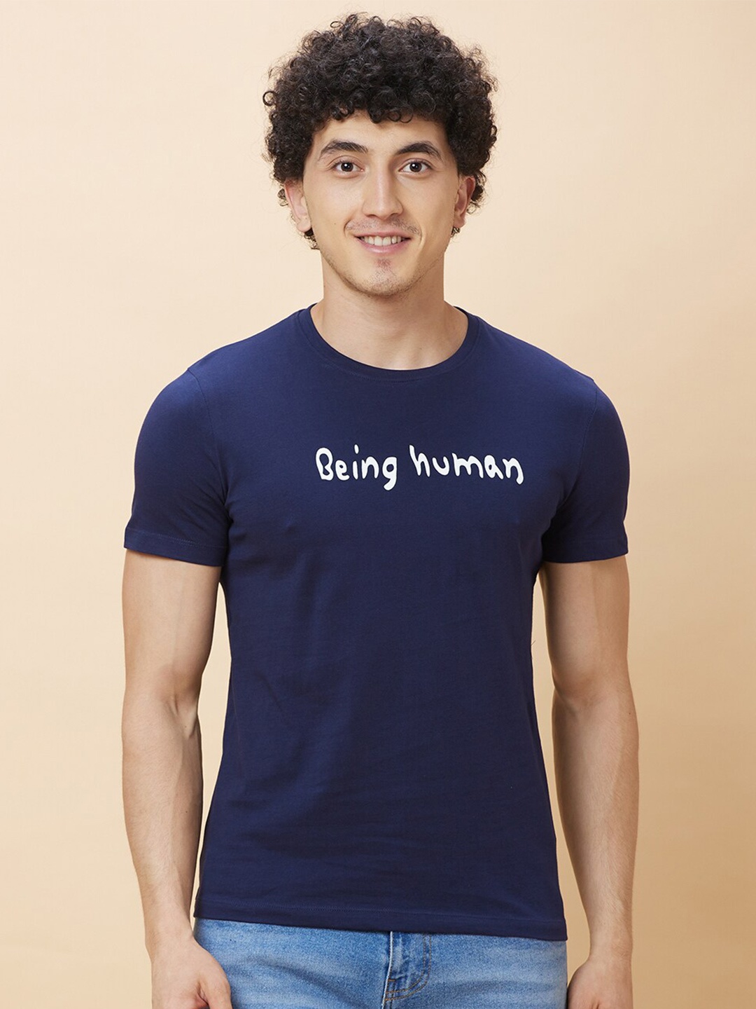 

Being Human Typography Printed T-shirt, Blue