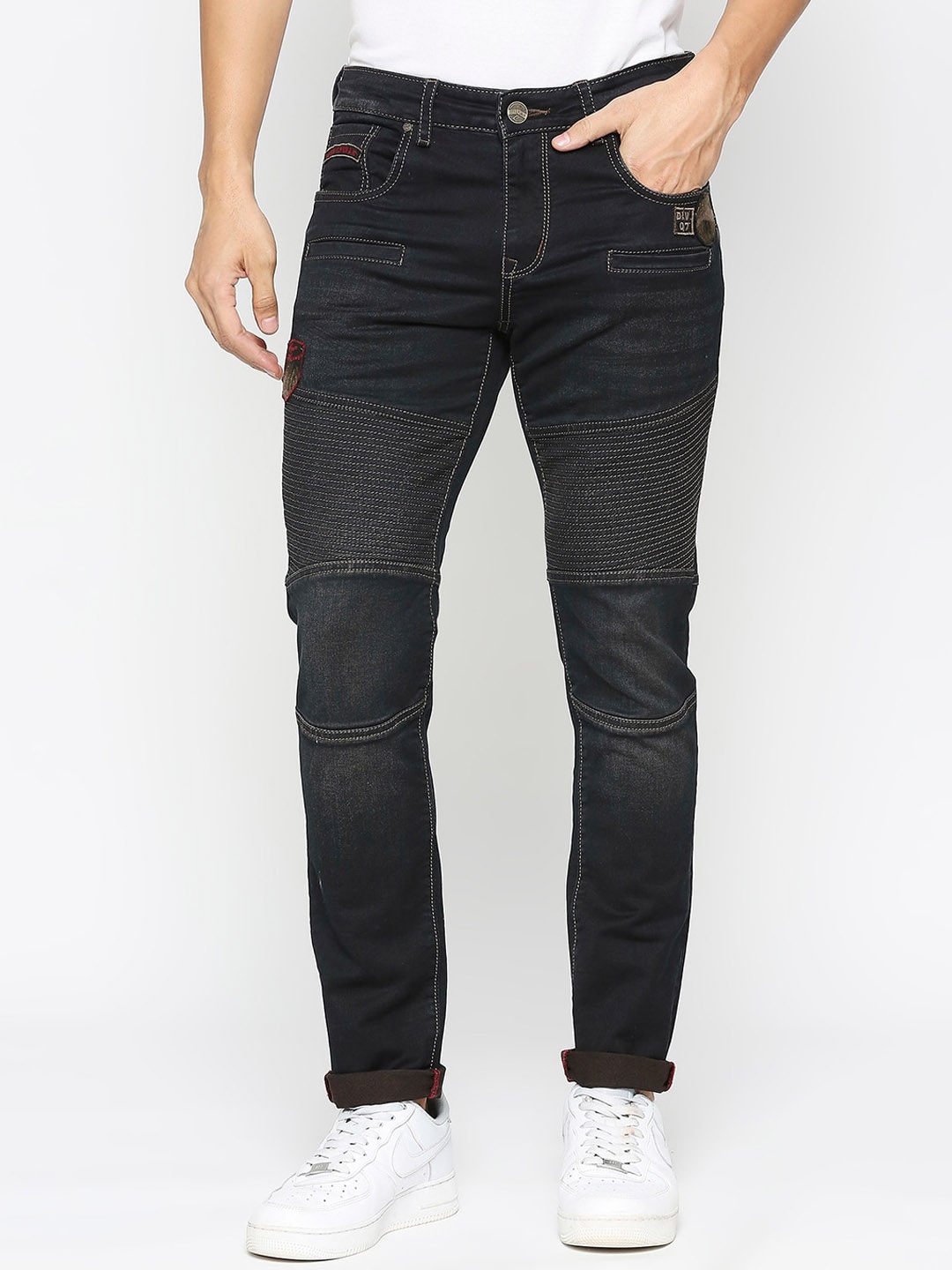 

Being Human Men Mid Rise Jogger Light Fade Stretchable Jeans, Blue
