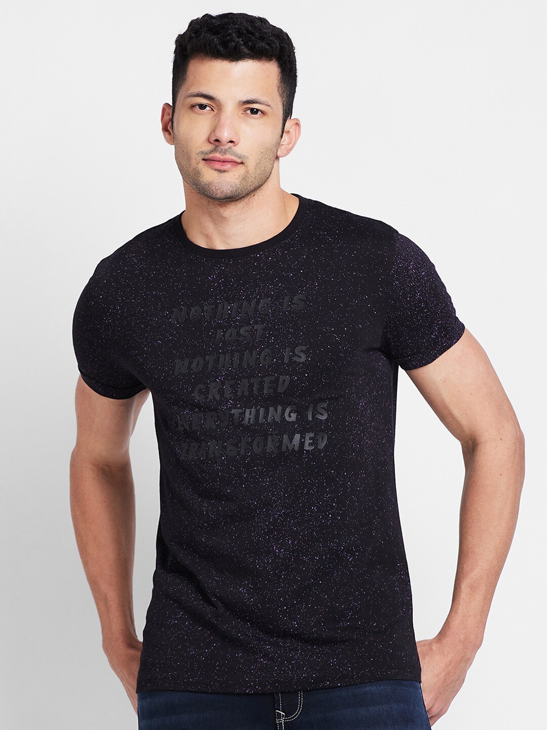 

Being Human Typography Printed T-shirt, Black