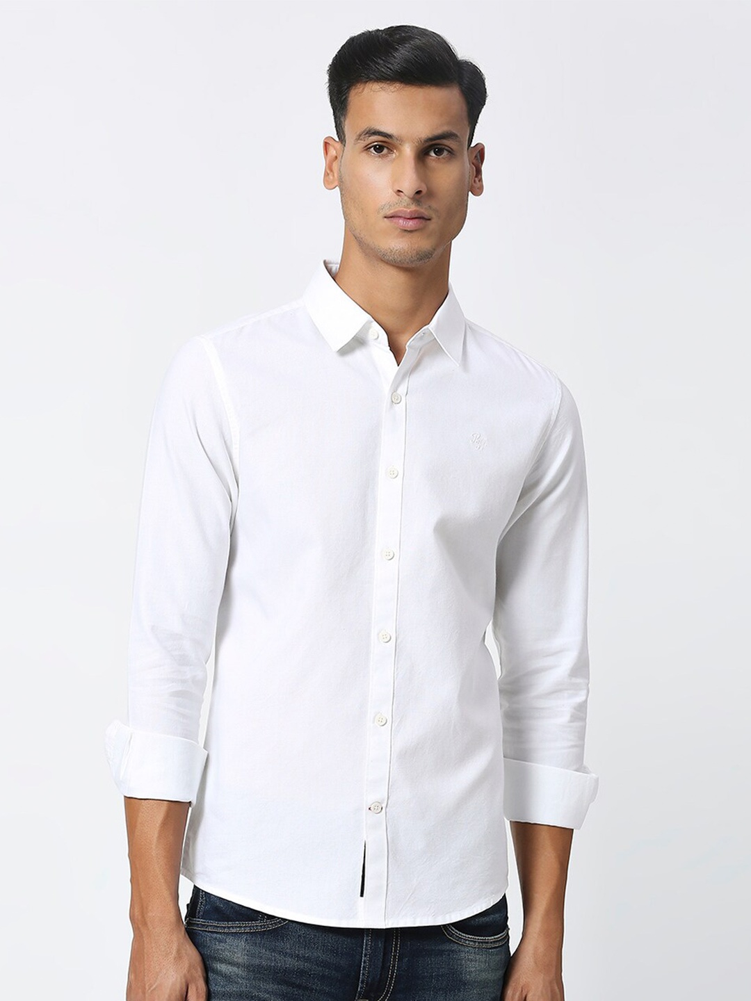 

Being Human Slim Fit Spread Collar Casual Shirt, White