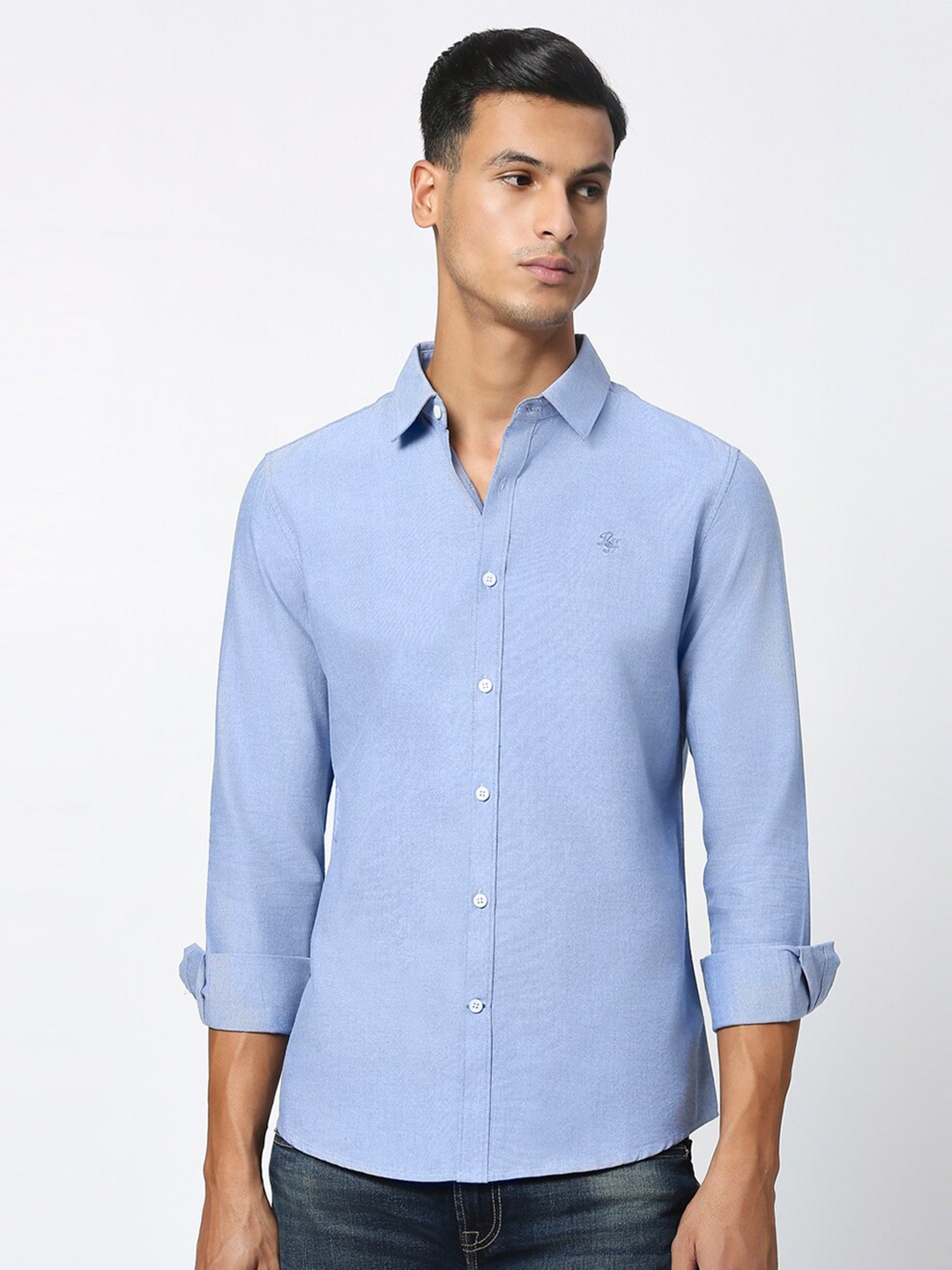 

Being Human Slim Fit Spread Collar Casual Shirt, Blue