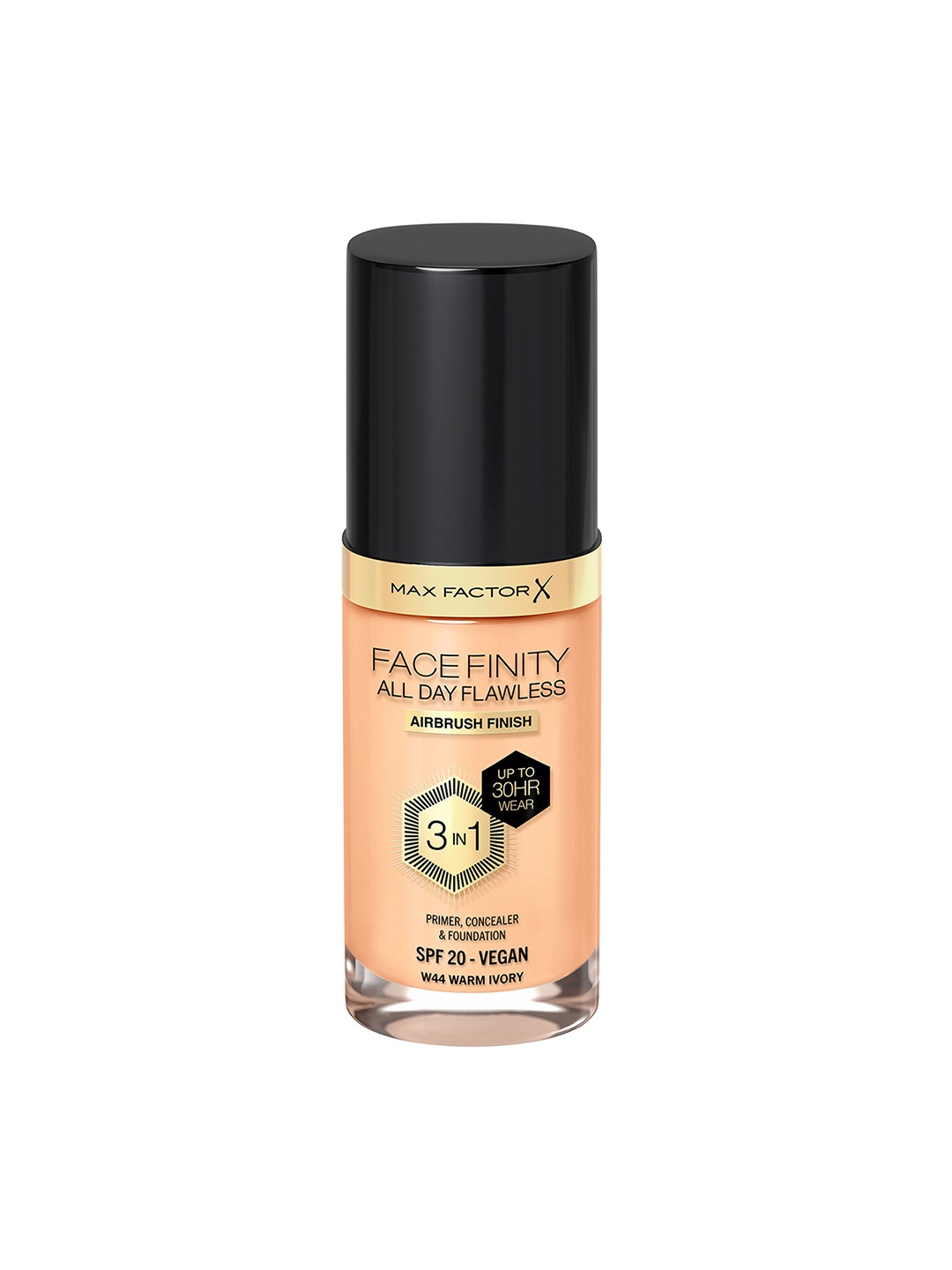 

Max Factor Facefinity SPF20 All Day Flawless 3-In-1 Foundation 30ml - Warm Ivory W44, Beige
