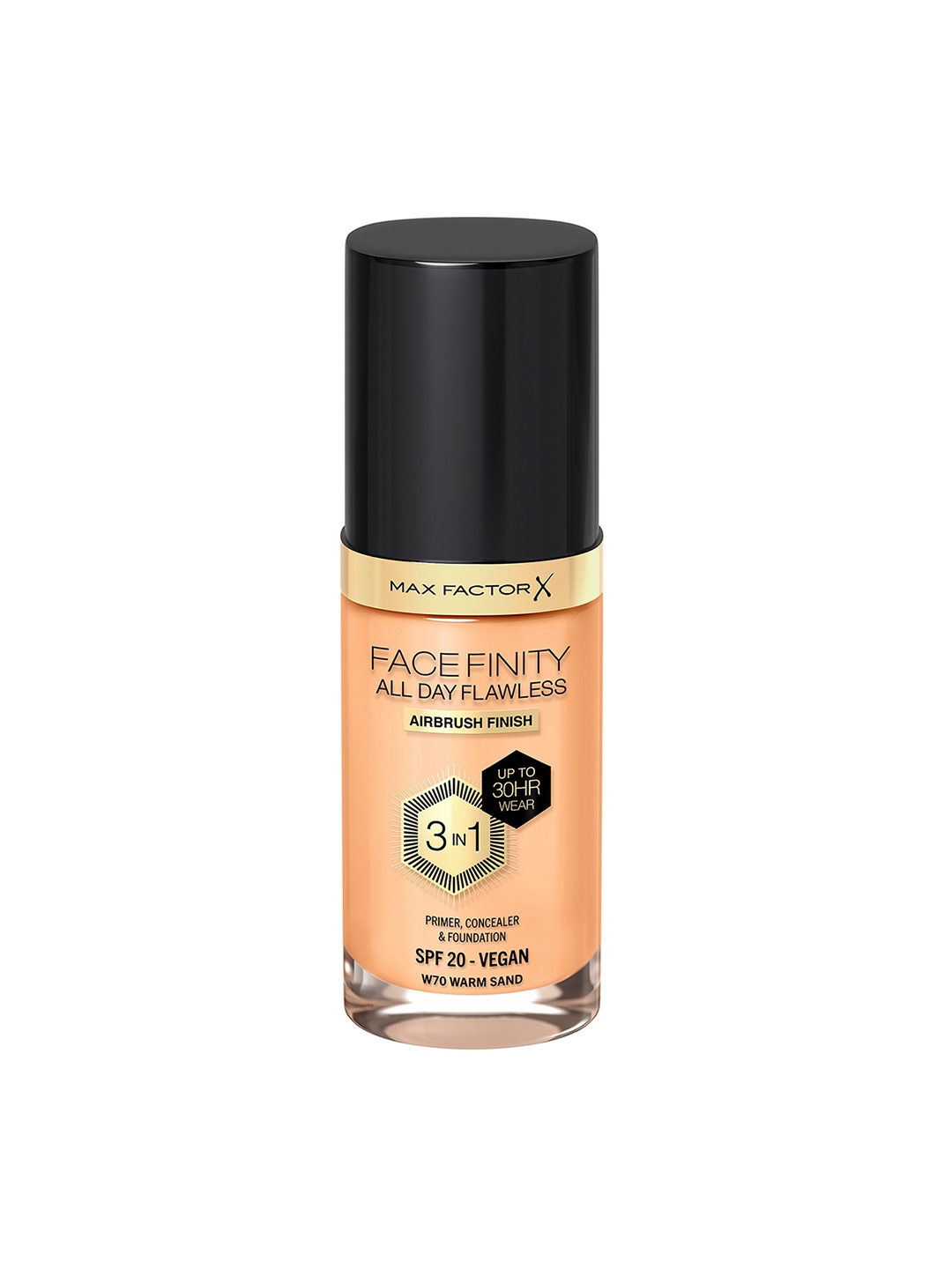 

Max Factor Facefinity SPF20 All Day Flawless 3-In-1 Foundation 30ml - Warm Sand W70, Beige