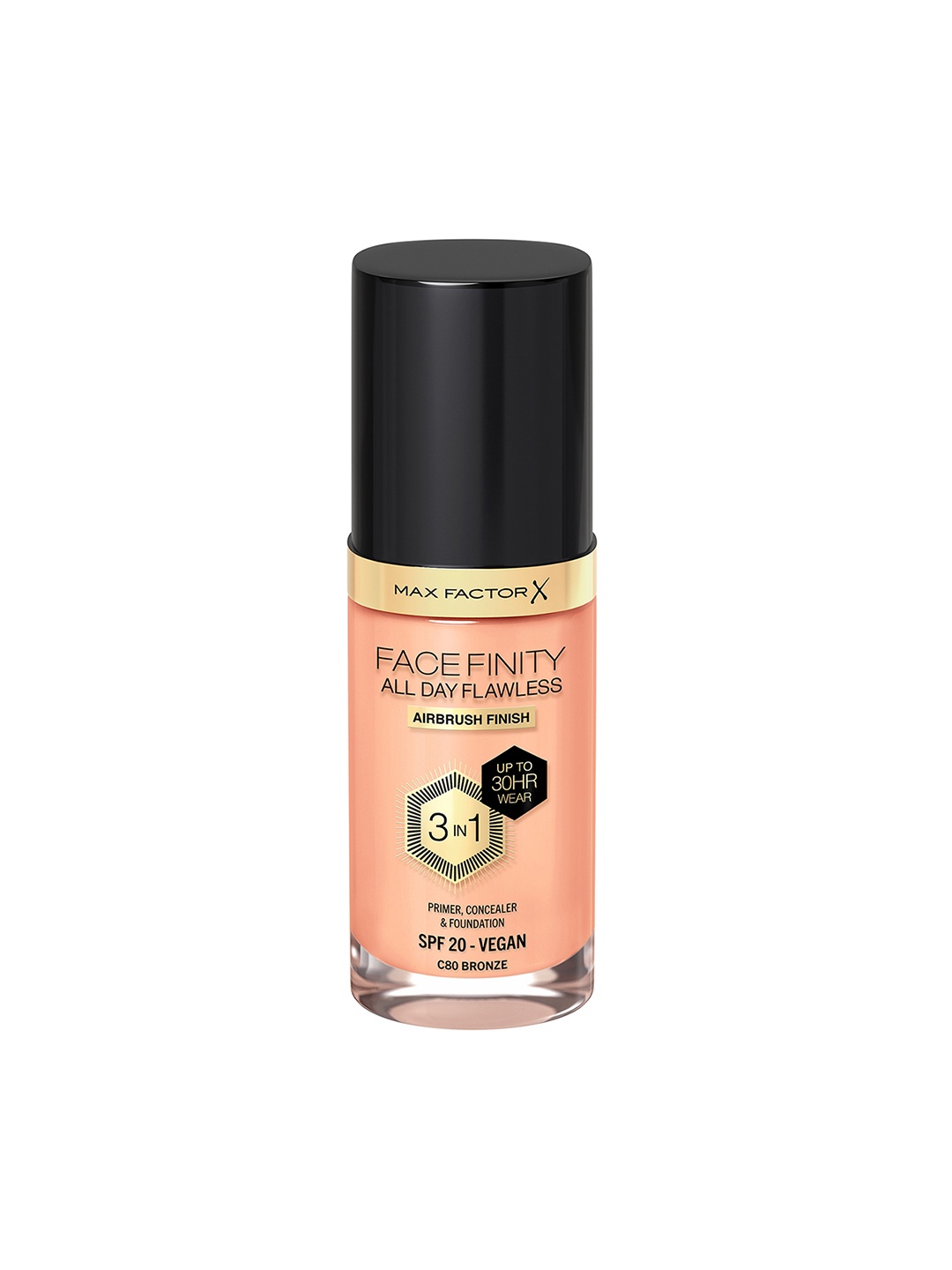 

Max Factor Facefinity SPF20 All Day Flawless 3-In-1 Foundation 30ml - Bronze C80, Beige