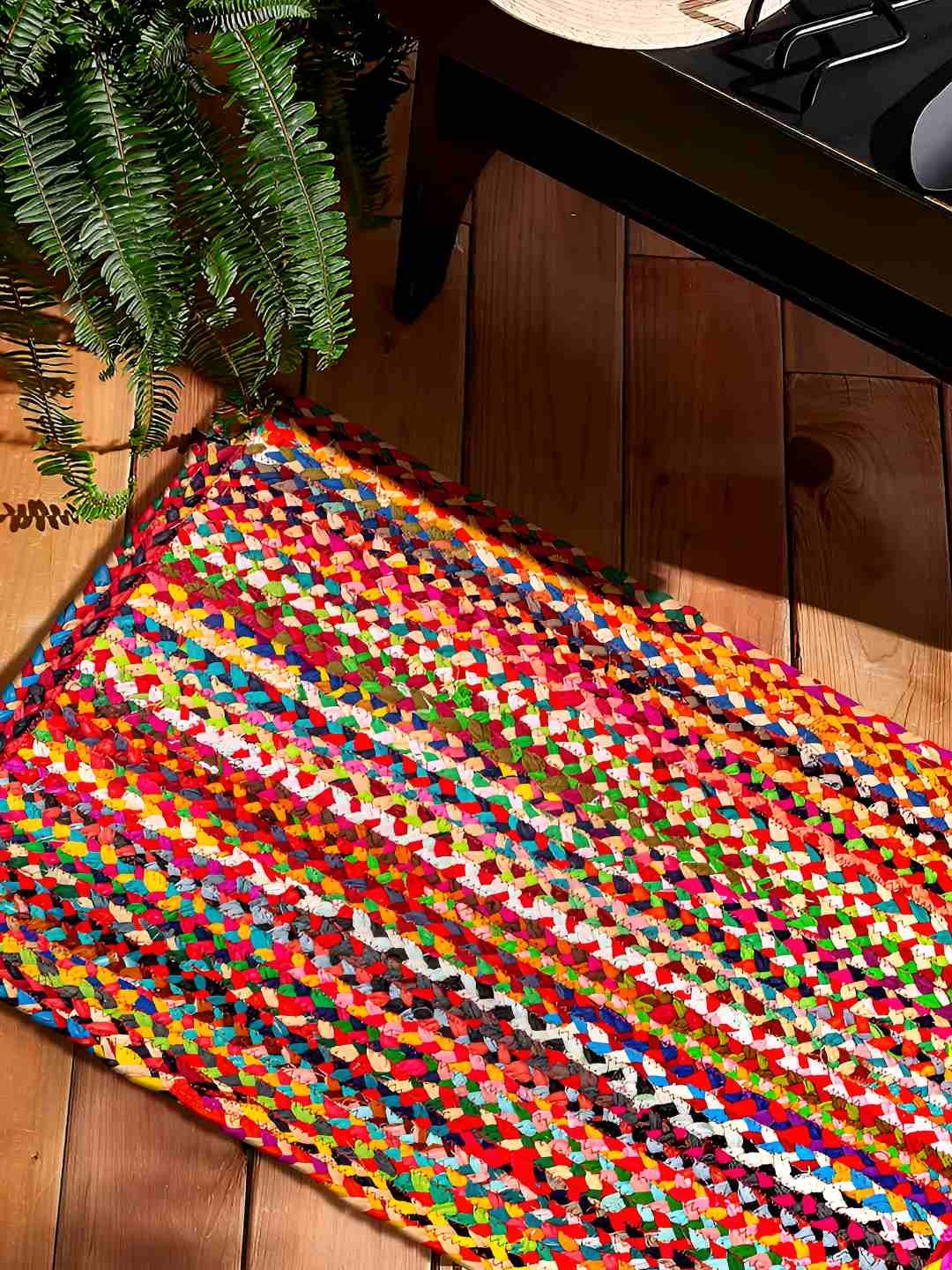 

Housine Red & Blue Jute Floor Mat