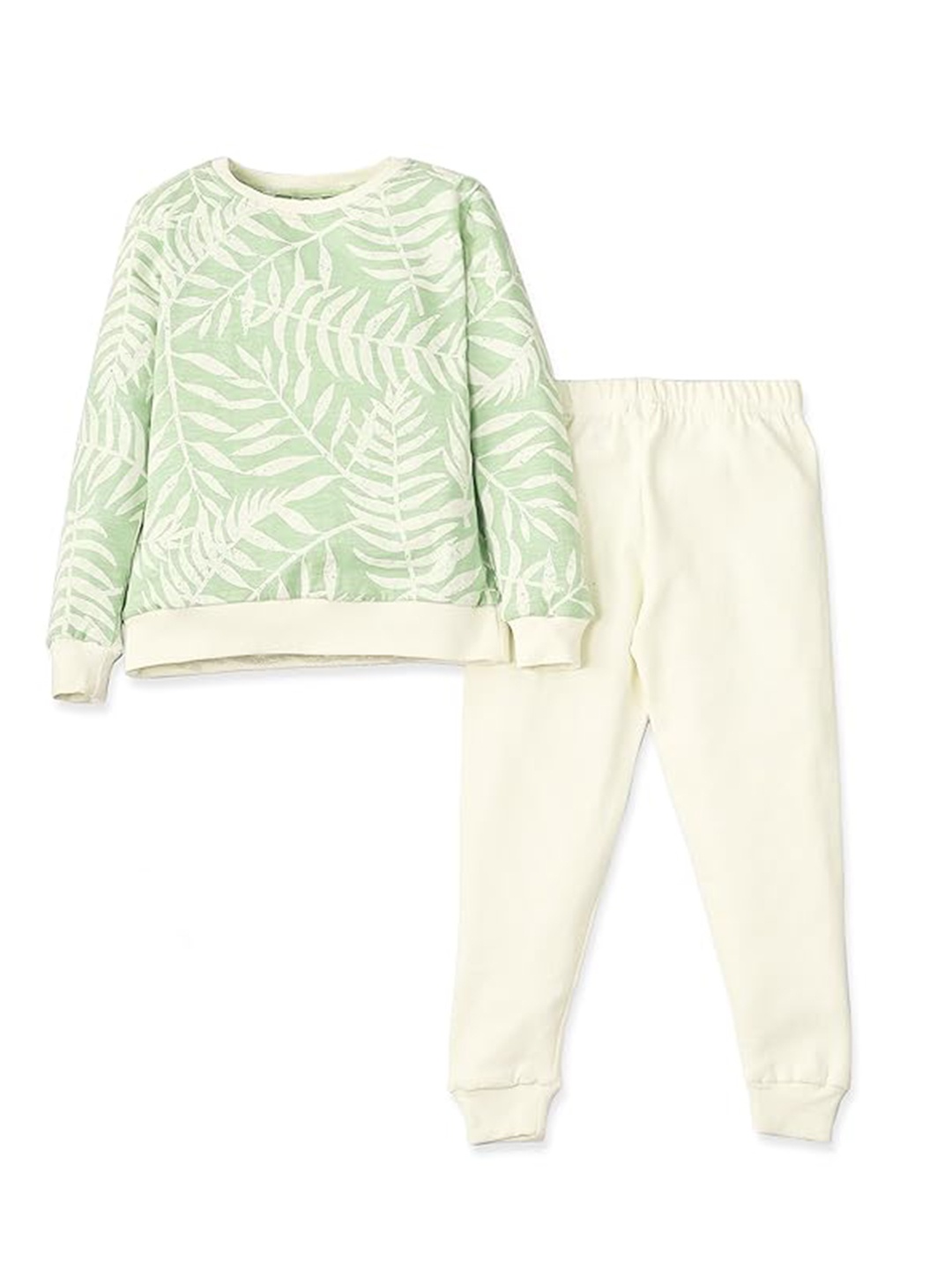 

BforBlossom Kids Printed Pure Cotton T-shirt with Joggers, White