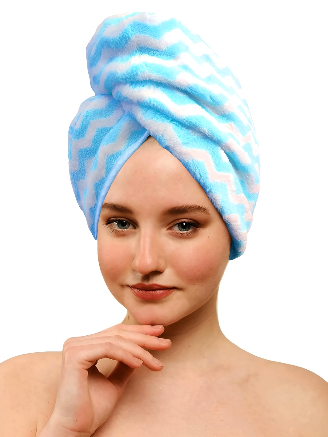 

Lunar Days Blue Striped 300 GSM Hair Wrap Towel