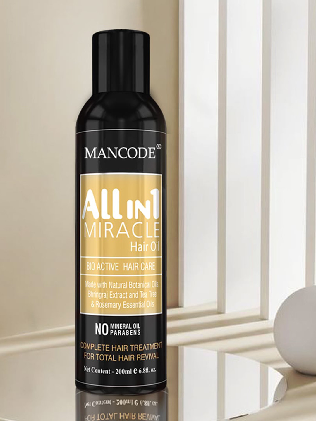 

MANCODE Miracle All in 1 Hair Oil For Total Hair Revival - 200ml, Black