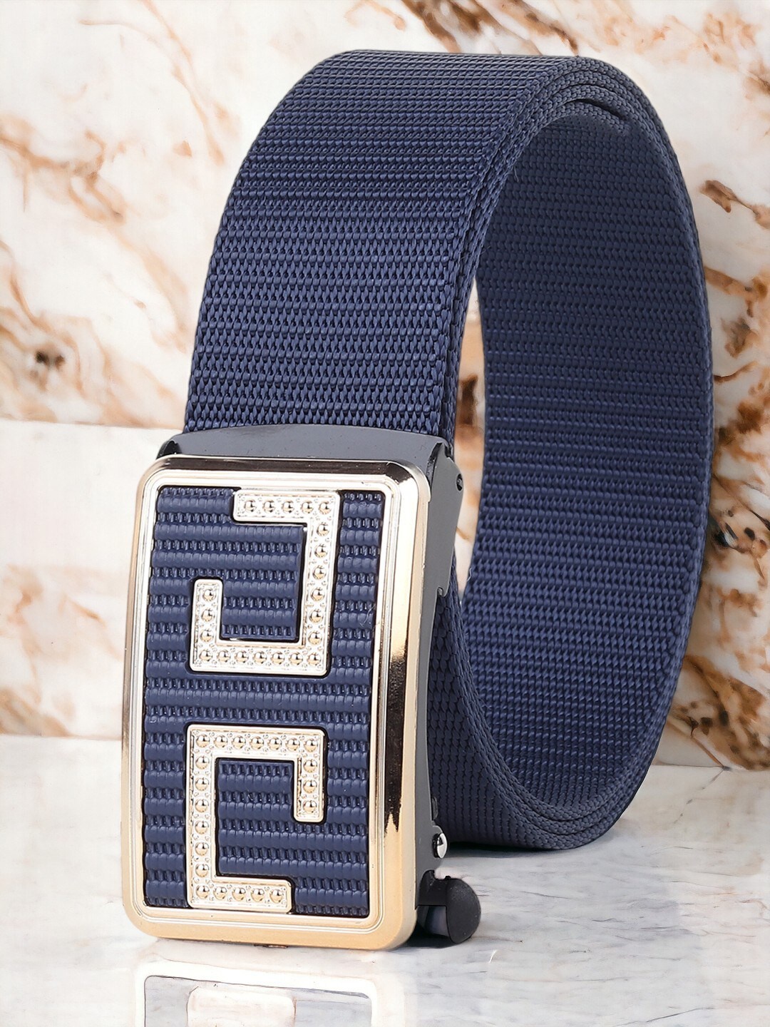 

ZORO Men Textured Canvas Belt, Blue