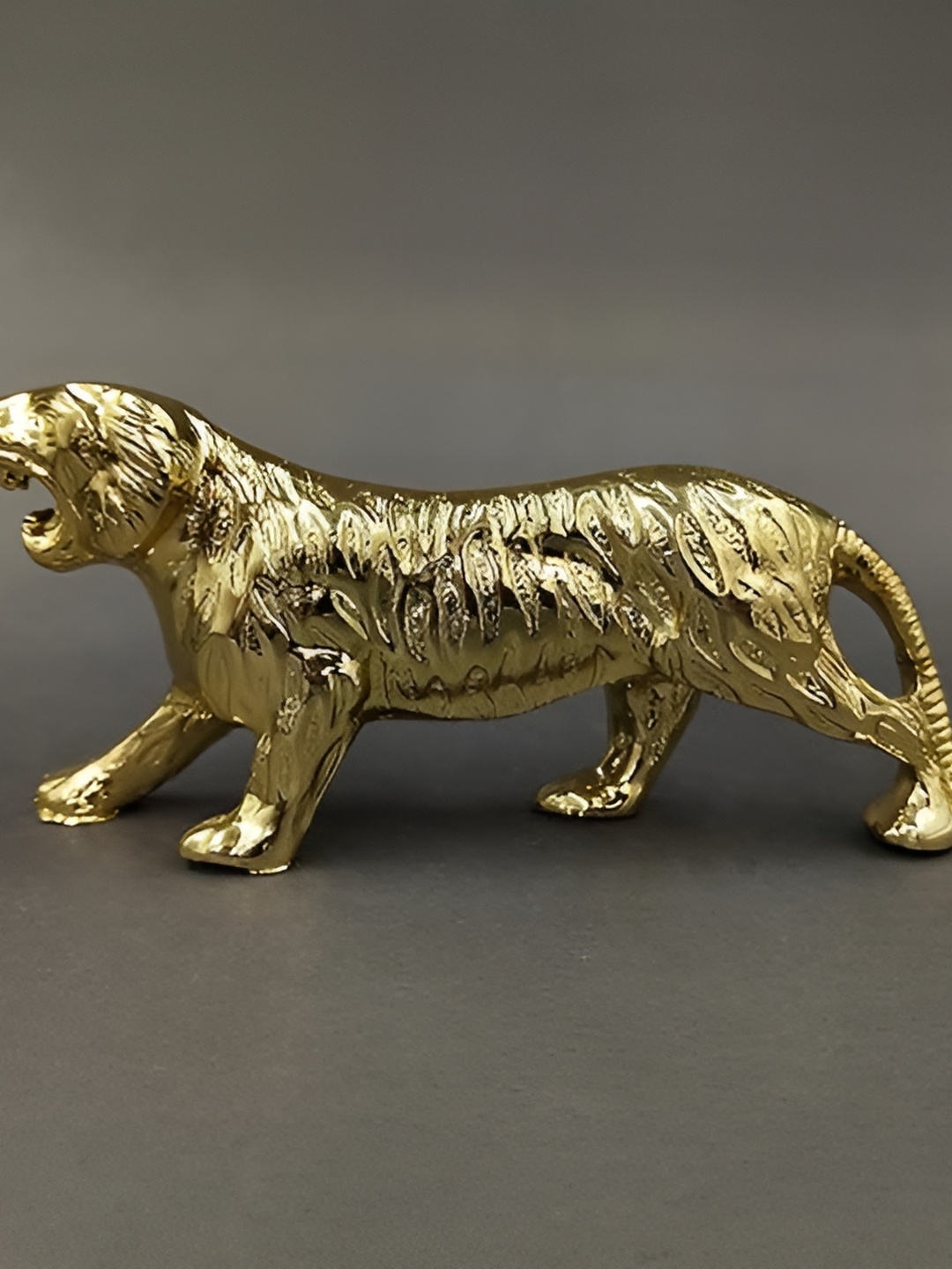 

CraftVatika Gold-Toned Tiger Statue Idol Showpiece