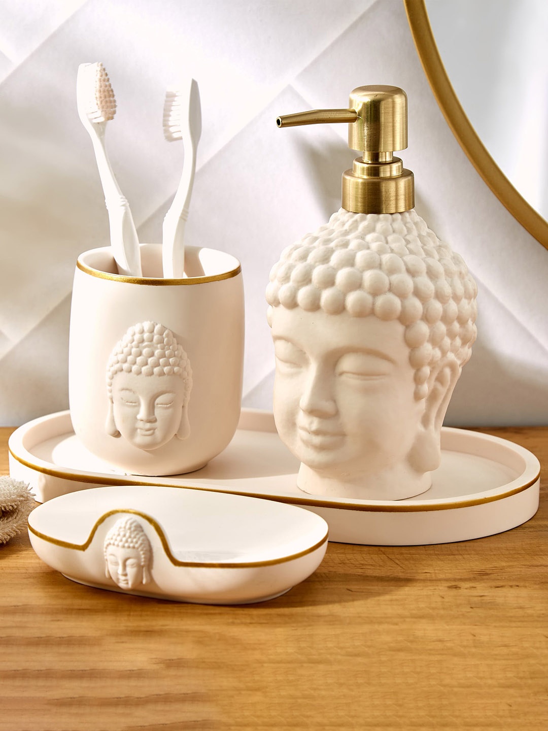 

Home Centre Zenvio Beige Textured Tooth Brush Holder