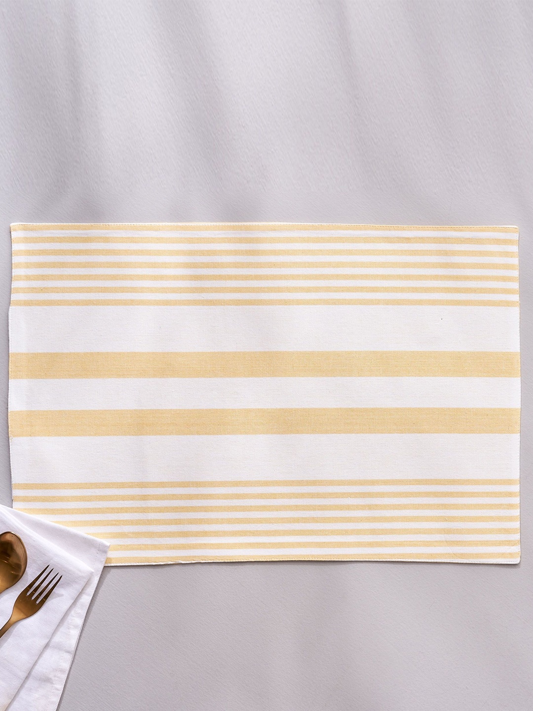 

Home Centre Colour Refresh Yellow Cotton Reversible Table Placemats