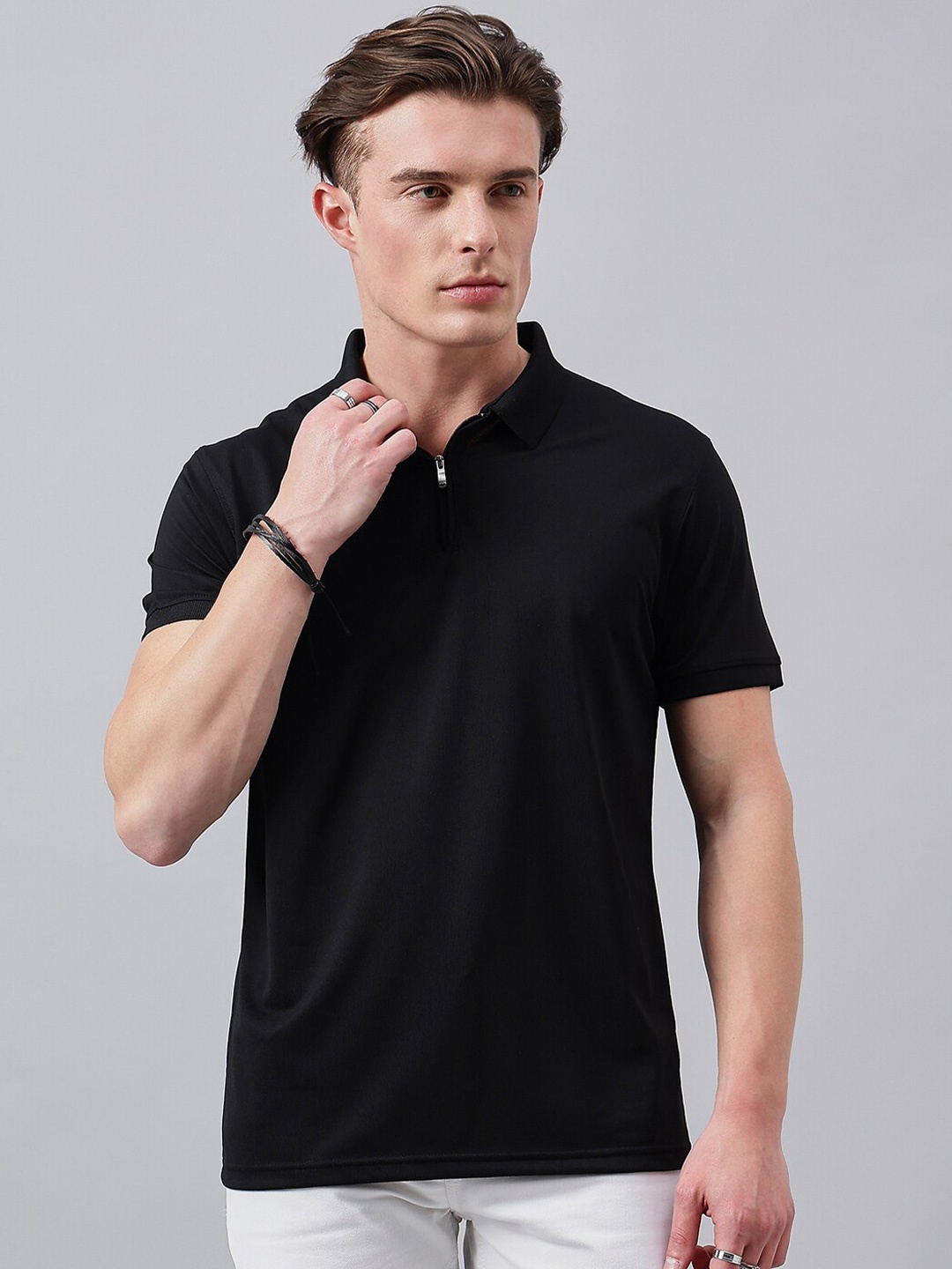 

98 Degree North Polo Collar T-shirt, Black