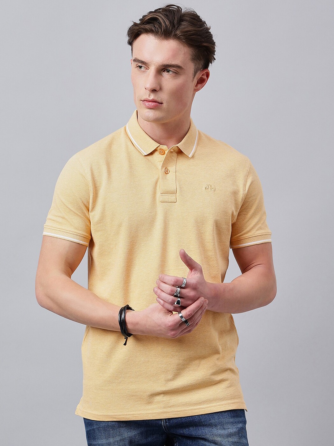 

98 Degree North Polo Collar Short Sleeves T-shirt, Yellow