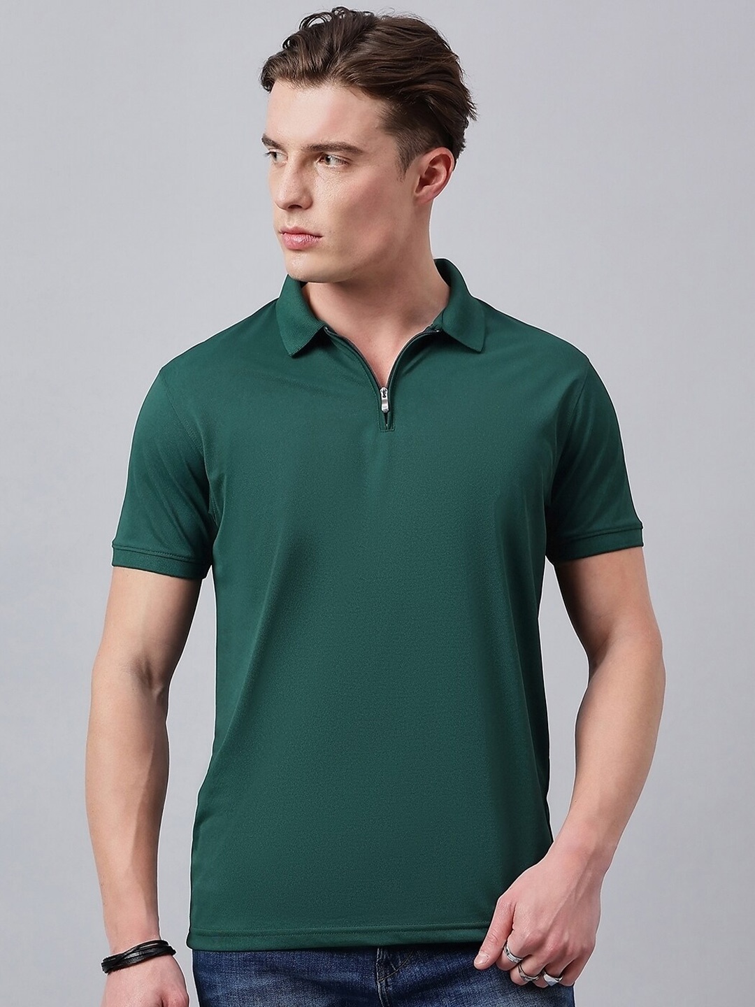 

98 Degree North Polo Collar Short Sleeves T-shirt, Green